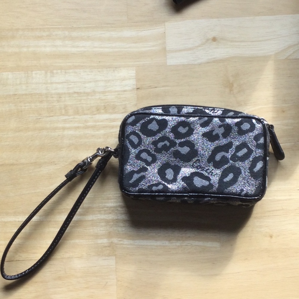 Coach Osceola Leopard wristlet